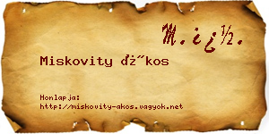 Miskovity Ákos névjegykártya